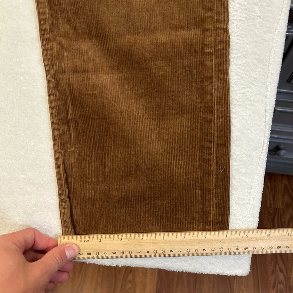 Polo Ralph Lauren Varick Slim Straight Corduroy Pants Mens 36/34 Brown Stretch
